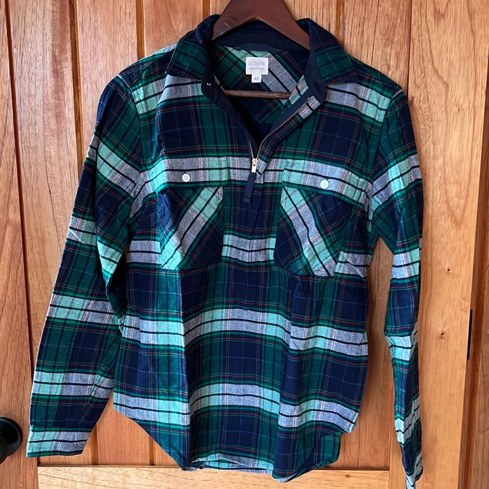 J. Crew flannel, size xs with zipper closure